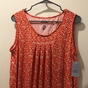 Croft & Barrow Print Pleated Tank